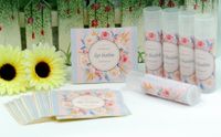 ZZYBIA Homemade Skincare Products Adhesive Labels Stickers for Lip Balm Handcream Candle Container Tubes 20pcs (Lip Balm - Light Blue & Pink Floral)