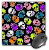 3dRose LLC 8 x 8 x 0.25 Inches Mouse Pad, Sugar Skull Print Halloween Colors (mp_165899_1)