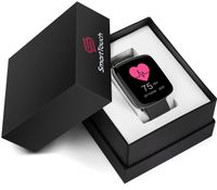 Smart Touch GV68 Smart Watch w/Changeable Wrist Bands, IP68 Waterproof, Built-in Mic and Speaker | Bluetooth | Sleep & Heart Rate Monitor, Pedometer, Remote Camera | Men, Women (Pink)