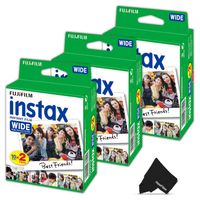 FujiFilm Instax Wide Instant Film 3 Pack (3 x 20) Total of 60 Photo Sheets - Compatible with FujiFilm Instax Wide 300, 210 and 200 Instant Cameras (60 Sheets)