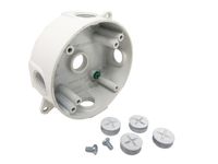 Sealproof 5 Hole 1/2-Inch Holes Weatherproof Round Electrical Outlet Box with 5 Outlet Holes, 1/2" Dia, UL Listed, White
