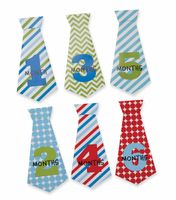 Mud Pie Boy Necktie Milestone Stickers, Multi Blue