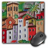 Hand-painted glazed ceramic tile, Italy - EU16 KWI0011 - Kymri Wilt - Mouse Pad, 8 by 8 inches (mp_137760_1)