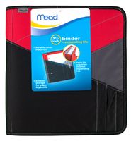 Mead Zipper Binder with Expanding File, 3 Ring Binder, 1-1/2", Color Selected For You May Vary (29024)