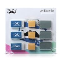 Mr. Pen- Erasers, Art Eraser, Kneaded Eraser, Pack of 9, Pencil Erasers, Gum Eraser, Drawing Supplies, White Eraser, Kneaded Erasers for Art, Sketching Supplies, Drafting Supplies, Kneadable Erasers