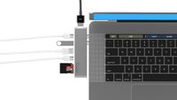 Aluminum USB-C Multi Adapter Hub for Apple Macbook Pro Space Gray, Type-C Extension with Power Delivery, 50 Gbps Thunderbolt 3, 4K HDMI 2.0, Micro-SD Card Reader and More Ports Compatible with 13" 15"
