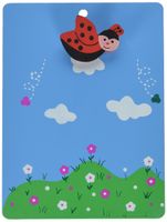 Uxcell Wooden Bee Shaped Grassland Pattern Message Clipboard, Blue