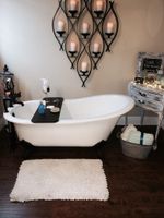 67" Cast Iron Slipper Tub with 7" Faucet hole Drillings & Oil Rubbed Bronze Feet-"Clay"