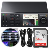 Blackmagic Design HyperDeck Studio Mini with 64GB SD Card and Accessory Bundle