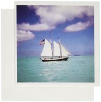 3dRose Serene Sailboat On Beautiful Ocean - Greeting Cards, 6 x 6 inches, set of 12 (gc_22277_2)