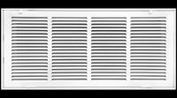 24" X 12 Steel Return Air Filter Grille for 1" Filter - Fixed Hinged - Ceiling Recommended - HVAC Duct Cover - Flat Stamped Face - White [Outer Dimensions: 26.5 X 13.75]