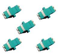 Fiber Optic Cable Adapter/Coupler LC-LC Duplex Aqua/OM3/OM4 5 Pack