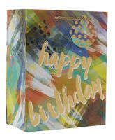 Jillson Roberts 6-Count Medium 10" x 8" x 4" Birthday Gift Bags Available in 7 Different Designs, Gilded Celebration