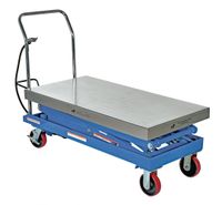 Vestil AIR-1500-D Air Steel Cart Blue 1500 lb. Capacity, Platform 24" Width x 47-1/4" Length, Height Range 19-1/2"-67", 80# Minimum Psi, 3/8"Incoming Airline
