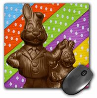 3D Rose"Chocolate Father and Son Bunnies" Matte Finish Mouse Pad - 8 x 8" - mp_42925_1