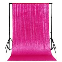 ShinyBeauty Glitter Fuchsia 4FTx8FT Curtains Wedding Ceremony Backdrop 8ft Sequin Panels Sequin Curtain Backdrop-190321E