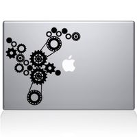 The Decal Guru Steampunk Gears MacBook Decal Vinyl Sticker - 13" MacBook Air - Black (1184-MAC-13A-BLA)