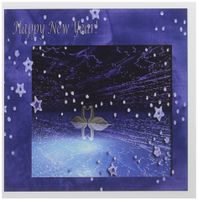 3dRose Swans New Year Purple - Greeting Cards, 6 x 6 inches, set of 6 (gc_27355_1)