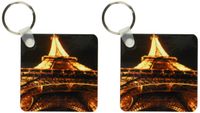 3dRose Eiffel Tower - Key Chains, 2.25 x 4.5 inches, set of 2 (kc_3160_1)