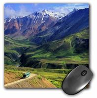 3dRose LLC 8 x 8 x 0.25 Inches Mountain View and Tour Bus Pattern Mouse Pad (mp_46483_1)