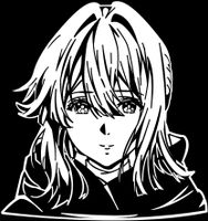 KyokoVinyl Violet Evergarden - Violet Anime Decal Sticker for Car/Truck/Laptop (5.5" x 5.8") (White)
