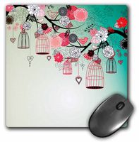 3dRose LLC 8 X 8 X 0.25 Inches Mouse Pad Birds and Bird Cages (Mp_179148_1)