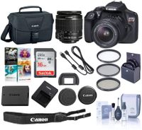 Canon EOS Rebel T6 Digital SLR Camera Kit with EF-S 18-55mm f/3.5-5.6 IS II Lens - Bundle With Camera Case, 16GB SDHC Card, Cleaning Kit, 58mm UV Filter, Software Package