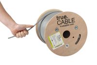 Cat6 Shielded Riser (CMR), 500ft, Gray, 23AWG Solid Bare Copper, 550MHz, ETL Listed, Overall Foil Shield (FTP), Bulk Ethernet Cable, trueCABLE