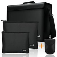 Fireproof Document Bags Safe Bags Water Resistant, Extra Large 17" x 12" x 5", with a Faraday Bag & 2 PCS Portable Fireproof Bags for Documents, Cash and Valuables