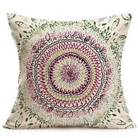 Bokeley Pillow Case, Flax Square Bohemian Pattern Decorative Throw Pillow Case Bed Home Decor Car Sofa Waist Cushion Cover (B)