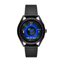 Emporio Armani Men's Touch-Screen Smartwatch with Rubber Strap, Black, 20 (Model: ART5017)
