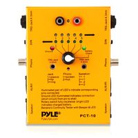 8 Plug Audio Cable Tester - 8 In 1 Pro Audio Cable Tester Music Instrument/Studio Equipment Cable Connector Continuity Checker/Line Finder/Wire Tracker W/6 Way Switch, Led Light - Pyle Pro PCT10
