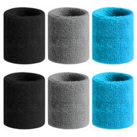 BEACE Sweatbands Sports Headband/Wristband for Men & Women - 3PCS / 6PCS Moisture Wicking Athletic Cotton Terry Cloth Sweatband for Tennis, Basketball, Running, Gym, Working Out