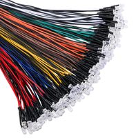EDGELEC 140pcs (7 Colors x 20pcs) 12 Volt LED Lights Emitting Diodes Pre Wired DC 12v 5mm LED Assorted Kit Clear Lens- White Warm-White Red Yellow Green Blue Orange Small LED Lamps