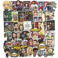 The Big Bang Theory Laptop Stickers, Water Bottle Travel Case Computer Wall Skateboard Motorcycle Phone Bicycle Luggage Guitar Bike Stickers Decal 50Pcs Pack (TBBT)