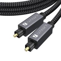 Optical Audio Cable, iVANKY Slim Optical Cable Digital Audio Cable for Home Theater, Sound Bar, TV, PS4, Xbox, Playstation, Astro A40/A50, Aluminum Shell, Nylon Braided Cable, 4.5M/14.76 Feet, Grey