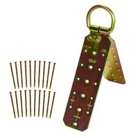 FallTech 7410 Temporary Reusable Roofing Anchor - Reusable, Hinged Roof Anchor with Heavy Duty D-Ring includes Nails, Gold