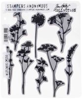 Stampers Anonymous CMS253 Wildflowers Tim Holtz Cling Stamps, 7" by 8.5", Clear