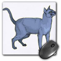 3dRose LLC 8 x 8 x 0.25 Inches Standing Russian Blue Cat Mouse Pad (mp_150910_1)