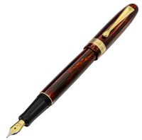 Xezo Phantom FINE Fountain Pen, Serialized, Screw-on cap, 18-Karat Gold Plated, Triple Layer of Translucent Coating, (Phantom 500 F-2)