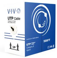 VIVO Black 500ft Bulk Cat6, CCA Ethernet Cable, 23 AWG, UTP Pull Box | Cat-6 Wire, Waterproof, Outdoor, Direct Burial (CABLE-V012)