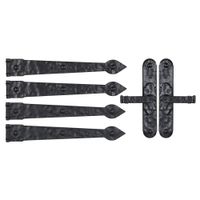 Household Essentials Black Hinge IT Premium Carriage House Lever Handle & Hinge 6 Piece Garage Door Magnet