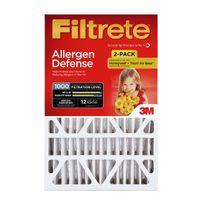 Filtrete ADP03-2PK-2 Micro Allergen Defense Deep Pleat AC Furnace Air Filter, MPR 1000, 20 25 x 4-Inch (4-3/8-Inch Depth), 2-Pack, 20 x 25 x 4