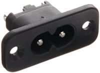 Interpower 83011500 IEC 60320 C8 Power Inlet, IEC 60320 C8 Socket Type, Black, 2.5A Rating, 250VAC Rating
