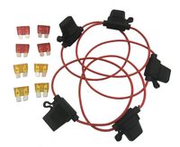 KOLACEN Automotive Car Truck in-line 18 Gauge Fuse Holder for Regular Standard Blade Type Fuse 5 Pieces + 10 Pieces Standard Blade Fuse 5Apm 10Amp