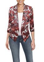 Womens Casual Work Office Open Front Blazer JK1133X RMX2039 ORAMUL 3X