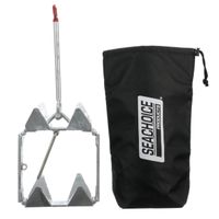 SEACHOICE 43770 Hot-Dipped Galvanized Steel Fold-and-Hold Anchor with Storage Bag, 13 Pounds