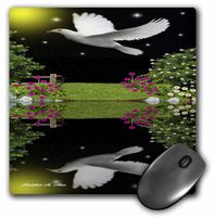 3dRose LLC 8 x 8 x 0.25 Inches Silent Surrender Bird Dove Art Mouse Pad (mp_6563_1)