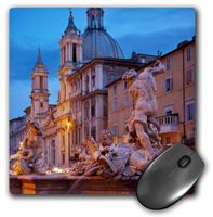 3D Rose"Piazza Navona Fountain of Neptune Rome ItalyEu16 Bjn0131Brian Jannsen" Matte Finish Mouse Pad - 8 x 8" - mp_137602_1