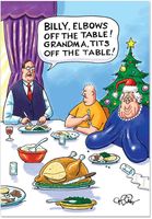 5743 'Tits Off the Table' - Funny Merry Christmas Greeting Card with 5" x 7" Envelope by NobleWorks